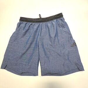 Adidas Men's Athletic Shorts Blue Heather Workout Training Gym Large
